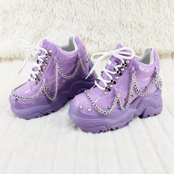 Space Candy Platform Lilac Purple Hidden Wedge Sneaker RESTOCKED - Picture 3 of 17